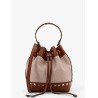 Rockstud Spike canvas and leather shoulder bag