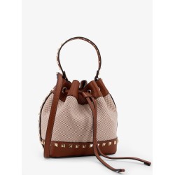 Rockstud Spike canvas and leather shoulder bag