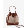 Rockstud Spike canvas and leather shoulder bag