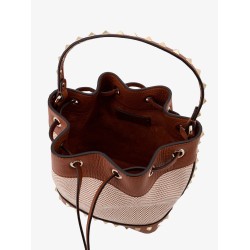 Rockstud Spike canvas and leather shoulder bag