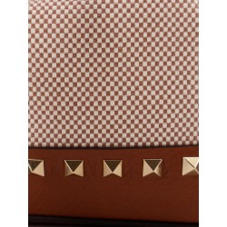 Rockstud Spike canvas and leather shoulder bag