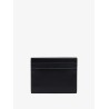 Leather card holder with frontal monogram