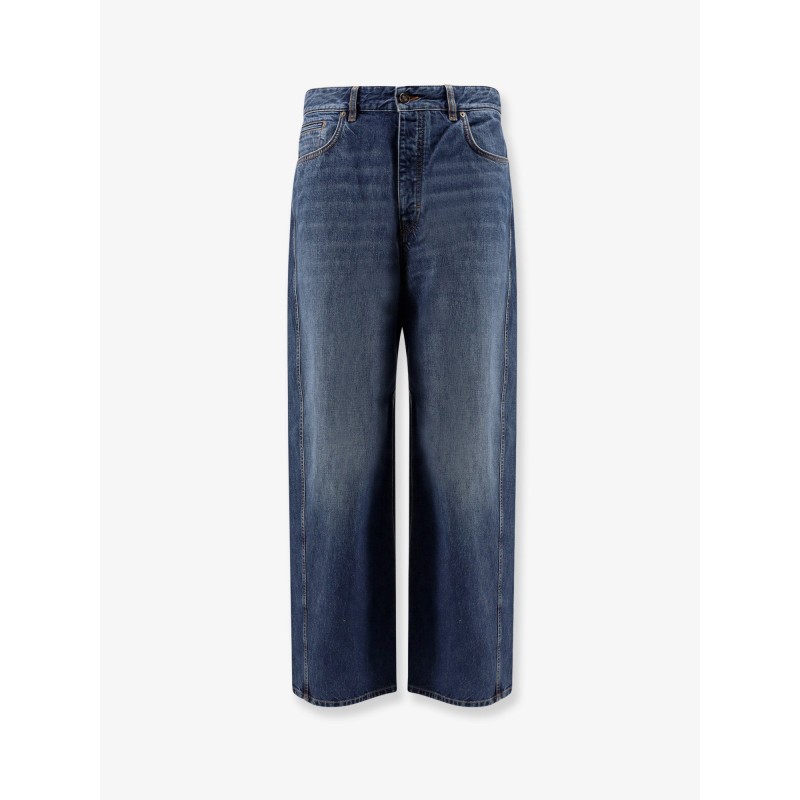 Twisted re-washed denim jeans