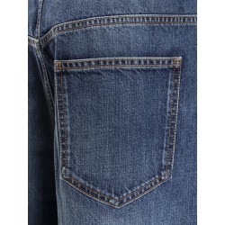 Twisted re-washed denim jeans