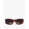 Triomphe XL 01 acetate sunglasses with leather glasses case