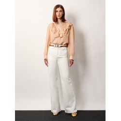 Silk shirt with rouches