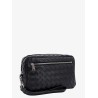 Leather clutch with woven effect