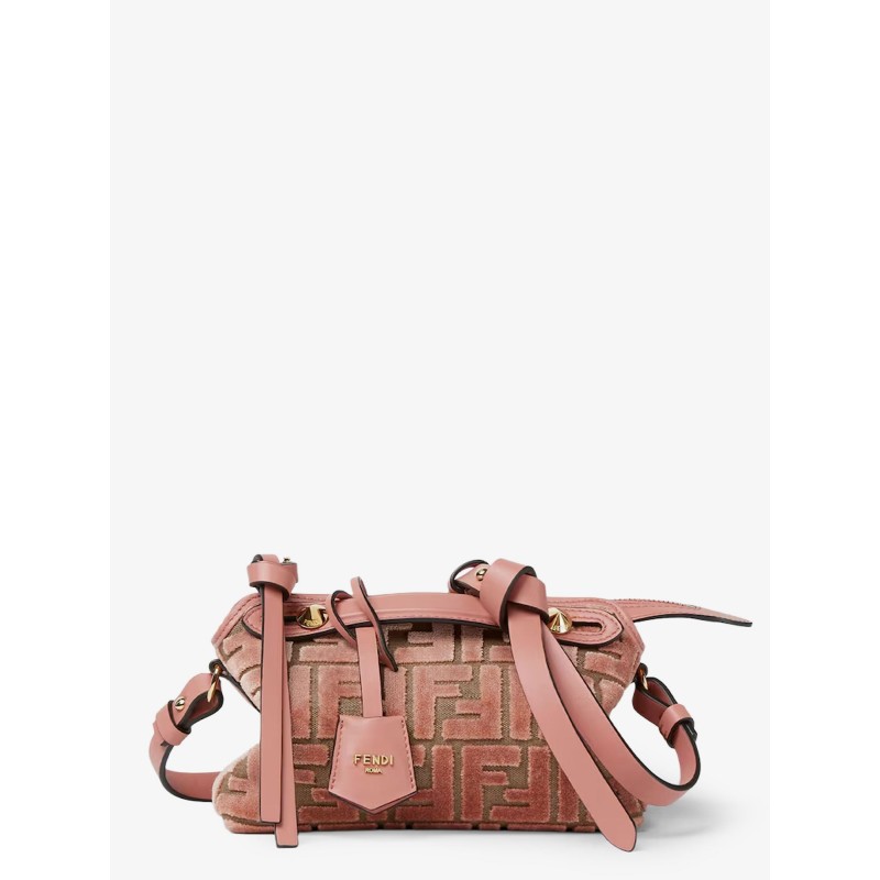 By The Way Soft Mini FF jacquard velvet and leather shoulder bag