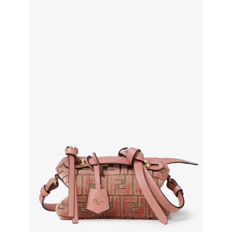 By The Way Soft Mini FF jacquard velvet and leather shoulder bag