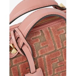 By The Way Soft Mini FF jacquard velvet and leather shoulder bag