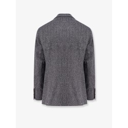 Herringbone wool and cashmere blazer