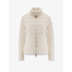 Nylon down jacket with virgin wool inserts