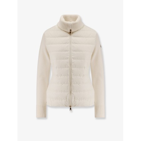Nylon down jacket with virgin wool inserts