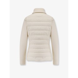Nylon down jacket with virgin wool inserts