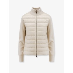 Nylon down jacket with virgin wool inserts