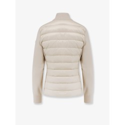 Nylon down jacket with virgin wool inserts