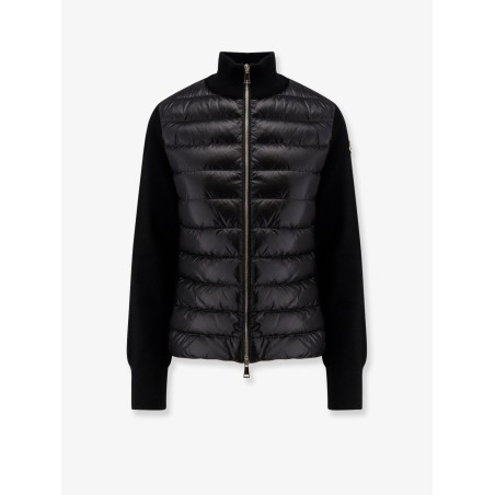 Nylon down jacket with virgin wool inserts