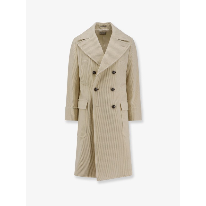 Ribbed cashmere coat