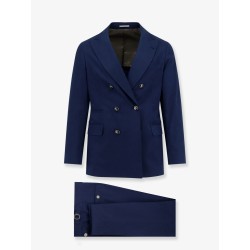 Double-breasted cotton and cashmere suit