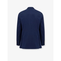 Double-breasted cotton and cashmere suit