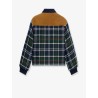 Tartan wool jacket with suede inserts