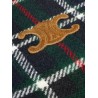 Tartan wool jacket with suede inserts