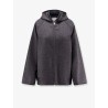 Wool jacket with leather profiles