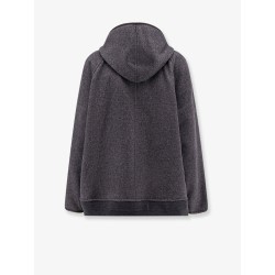 Wool jacket with leather profiles