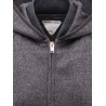 Wool jacket with leather profiles
