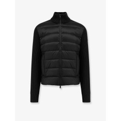 Nylon down jacket with wool and cashmere inserts