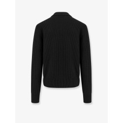 Nylon down jacket with wool and cashmere inserts