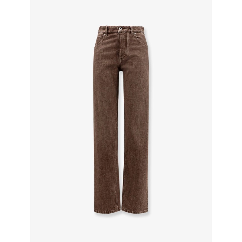 Brown washed boyfriend denim trousers