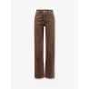 Brown washed boyfriend denim trousers