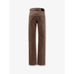 Brown washed boyfriend denim trousers