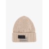 Wool blend beanie hat with distressed effect