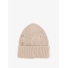 Wool blend beanie hat with distressed effect