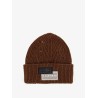 Wool blend beanie hat with distressed effect