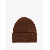 Wool blend beanie hat with distressed effect