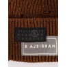 Wool blend beanie hat with distressed effect