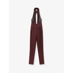 Satin suit with sewuins on the top