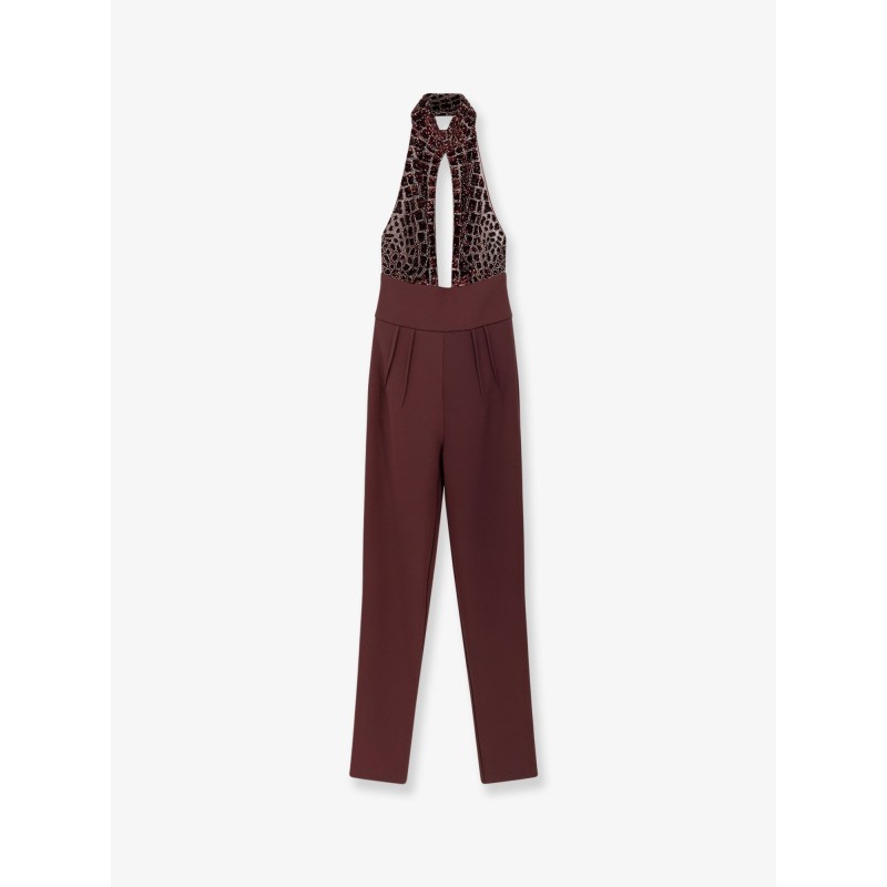 Satin suit with sewuins on the top