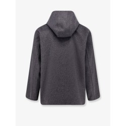 Wool jacket with hood