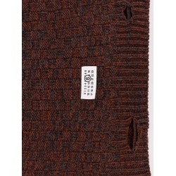 Wool blend scarf with distressed effect