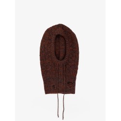 Wool blend balaclava with distressed effect