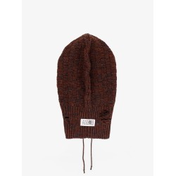 Wool blend balaclava with distressed effect