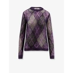 Diamond pattern mohair blend sweater