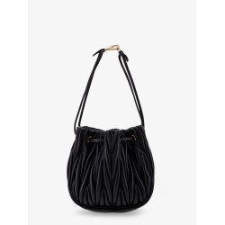 Matelassé leather bucket bag