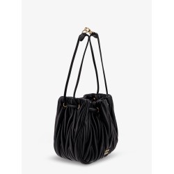 Matelassé leather bucket bag