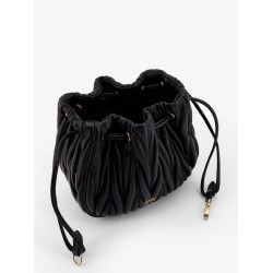 Matelassé leather bucket bag