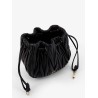 Matelassé leather bucket bag